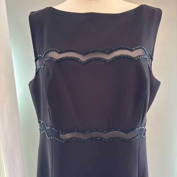 Teri Jon Rickie Freeman Vintage Little Black Dress Size 16 - Picture 4 of 8